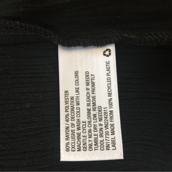 Knox Rose Black Peasant Top. Size Small - Picture 5 of 5